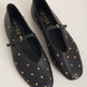 Stella Leather Studded Ballet Flat - Black