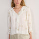 Stella Ruffle Blouse - Ivory Floral Cluster