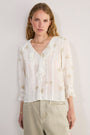 Stella Ruffle Blouse - Ivory Floral Cluster