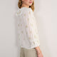 Stella Ruffle Blouse - Ivory Floral Cluster
