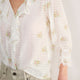 Stella Ruffle Blouse - Ivory Floral Cluster