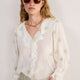 Stella Ruffle Blouse - Ivory Floral Cluster