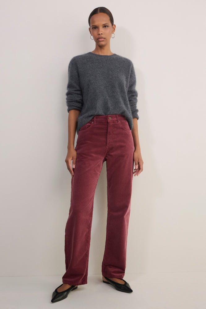 Stevie Straight Leg Cord Trouser - Dusky Rose