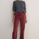 Stevie Straight Leg Cord Trouser - Dusky Rose