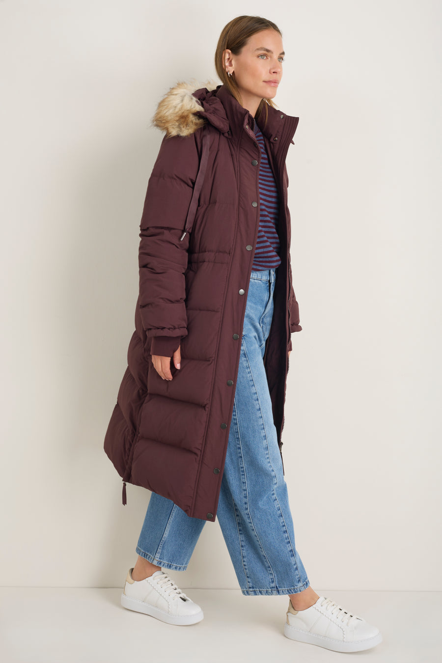 Suzy Puffer Coat - Deep Fig