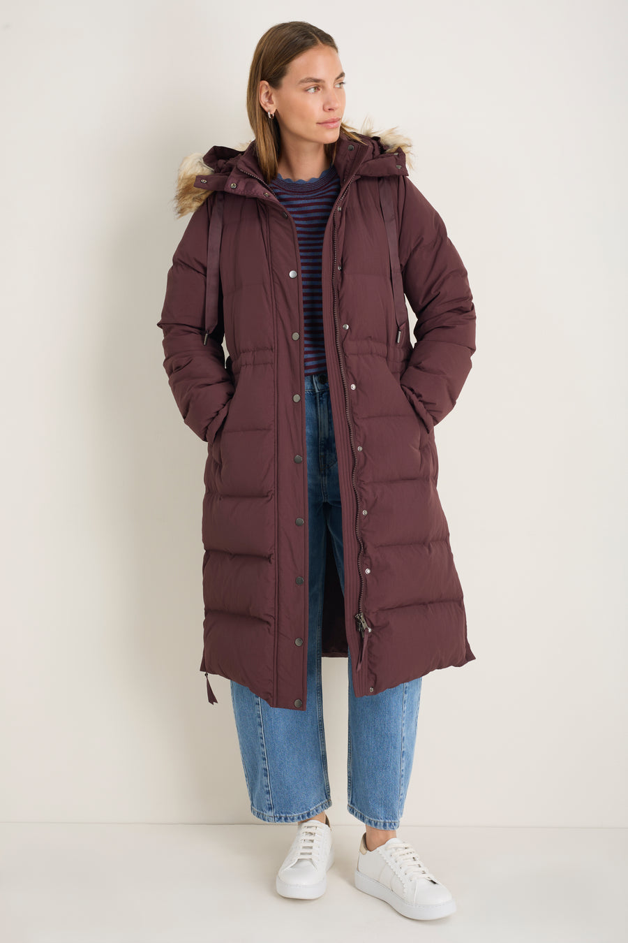 Suzy Puffer Coat - Deep Fig