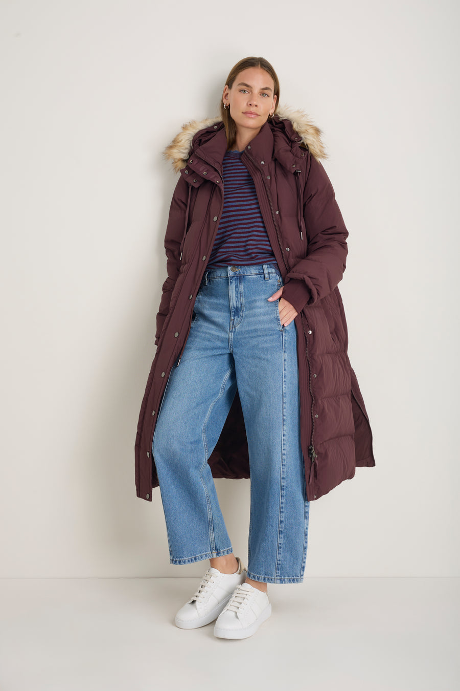 Suzy Puffer Coat - Deep Fig