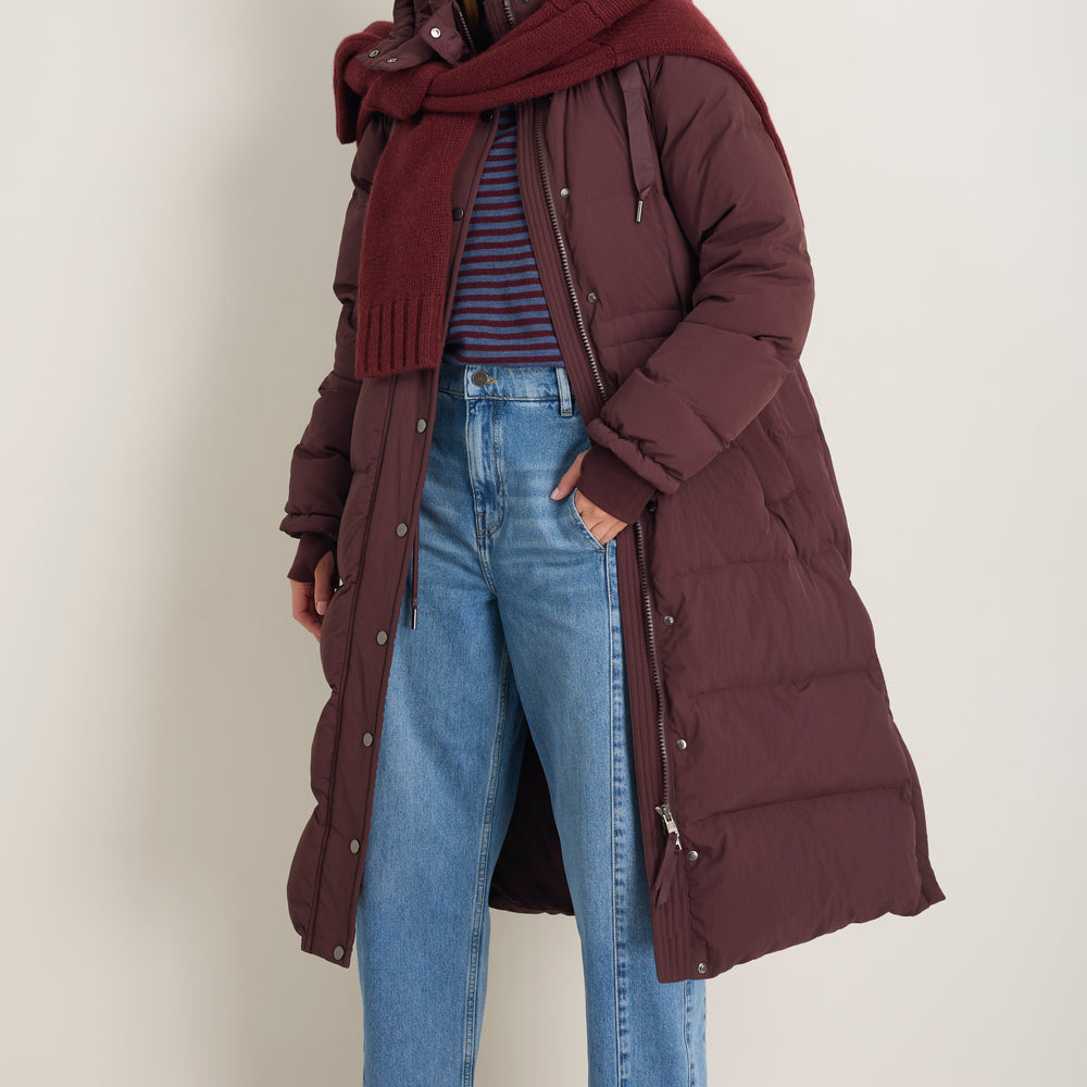 Suzy Puffer Coat - Deep Fig