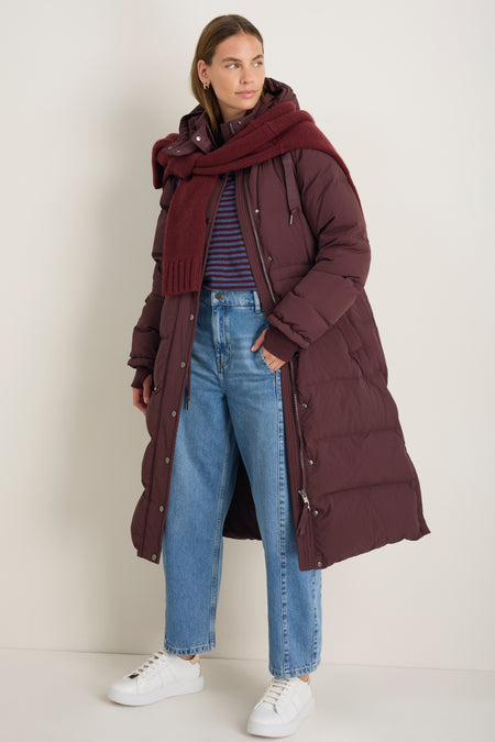 Suzy Puffer Coat - Deep Fig