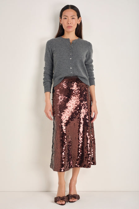 Suzy Sequin Skirt - Cocoa