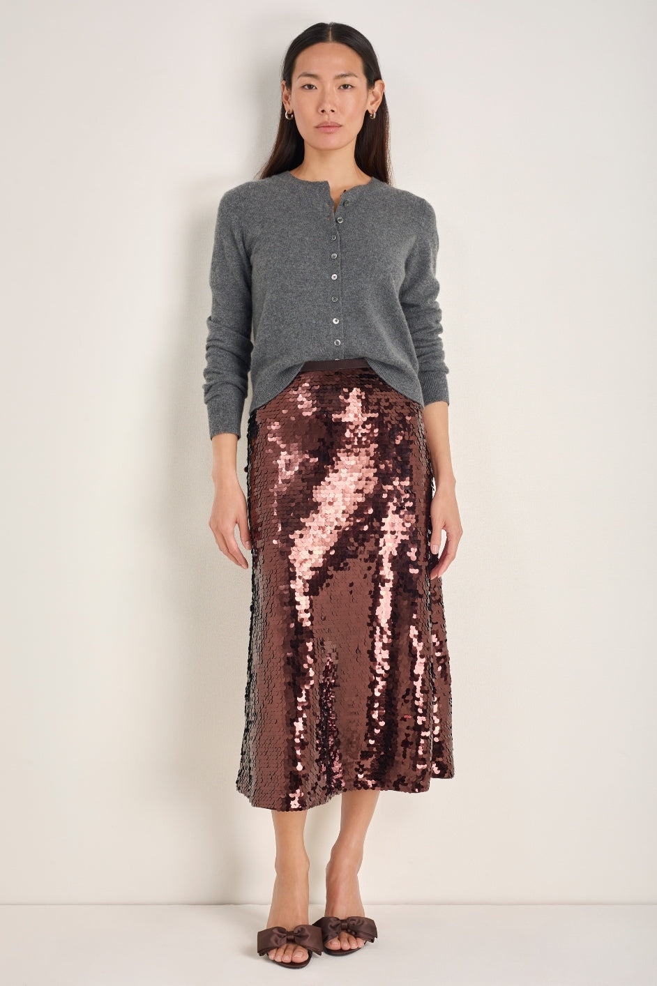 Suzy Sequin Skirt - Cocoa