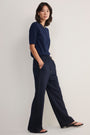 Suzy Side Stripe Trouser - Midnight Pinstripe