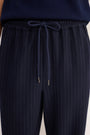 Suzy Side Stripe Trouser - Midnight Pinstripe