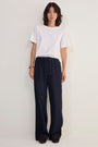 Suzy Side Stripe Trouser - Midnight Pinstripe