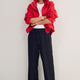 Suzy Side Stripe Trouser - Midnight Pinstripe