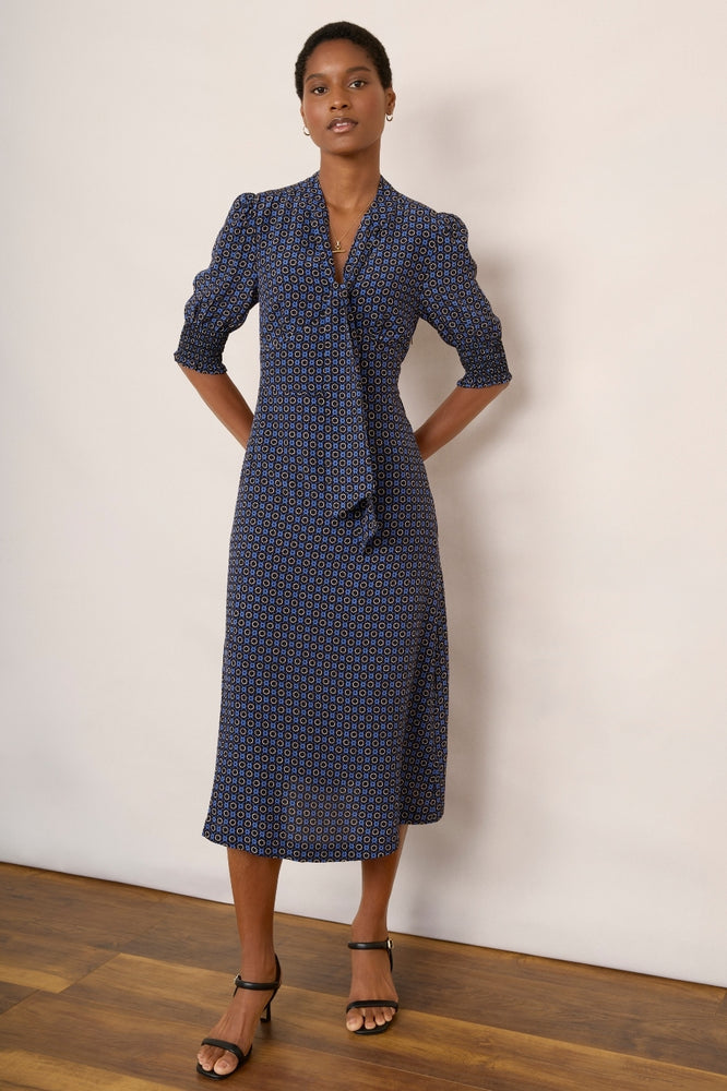 Tabatha Tea Dress - Midnight Geo WYSE London Tabatha Tea Dress - Midnight Geo WYSE London