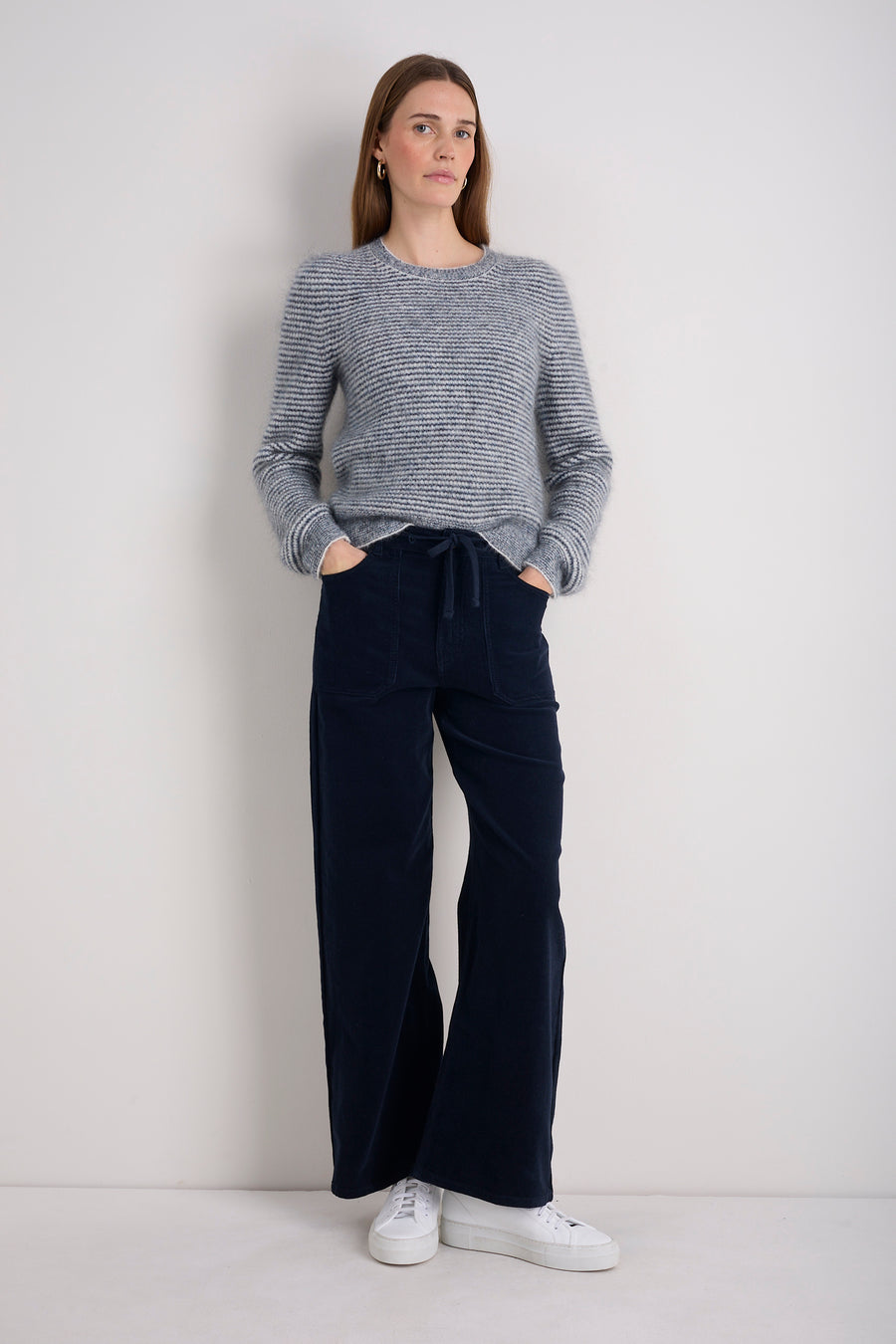 Tallulah Carpenter Tie Cord Trouser - Midnight