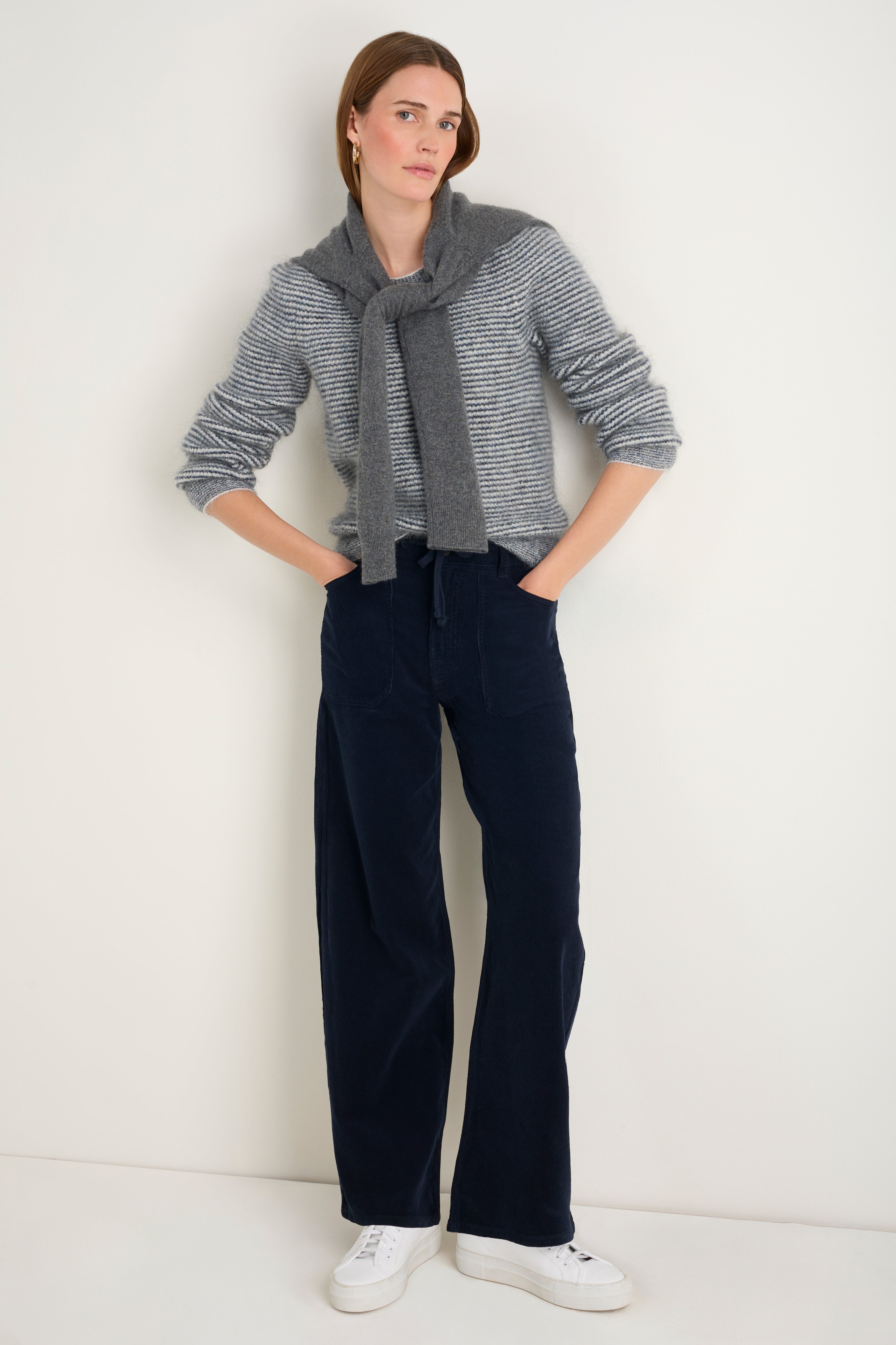 Tallulah Carpenter Tie Cord Trouser - Midnight