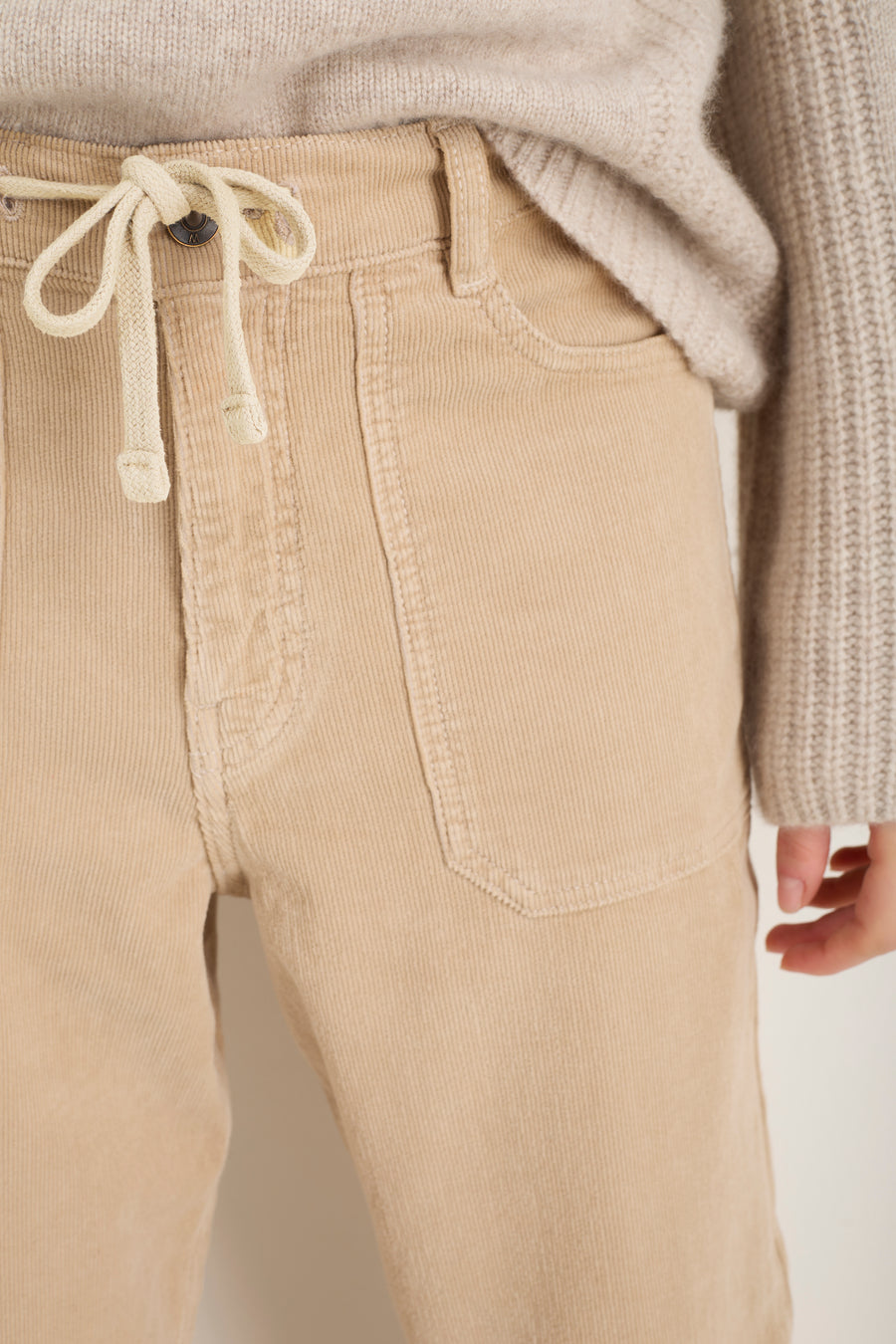 Tallulah Carpenter Tie Cord Trouser - Taupe