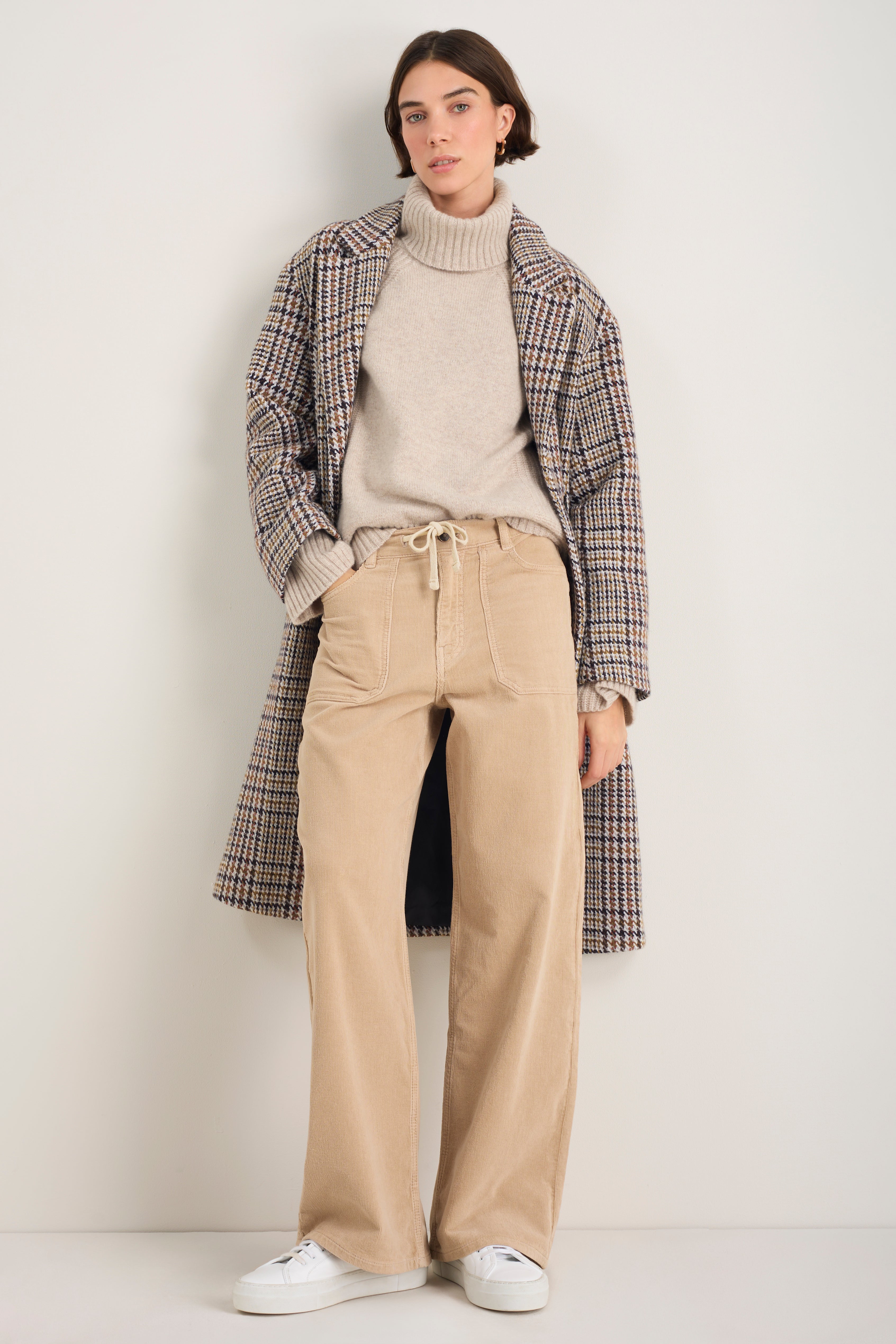 Tallulah Carpenter Tie Cord Trouser - Taupe