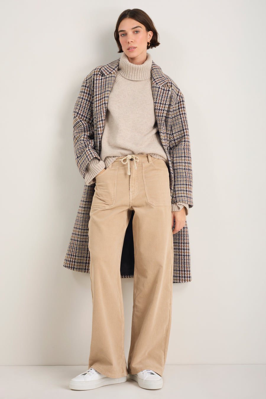 Tallulah Carpenter Tie Cord Trouser - Taupe