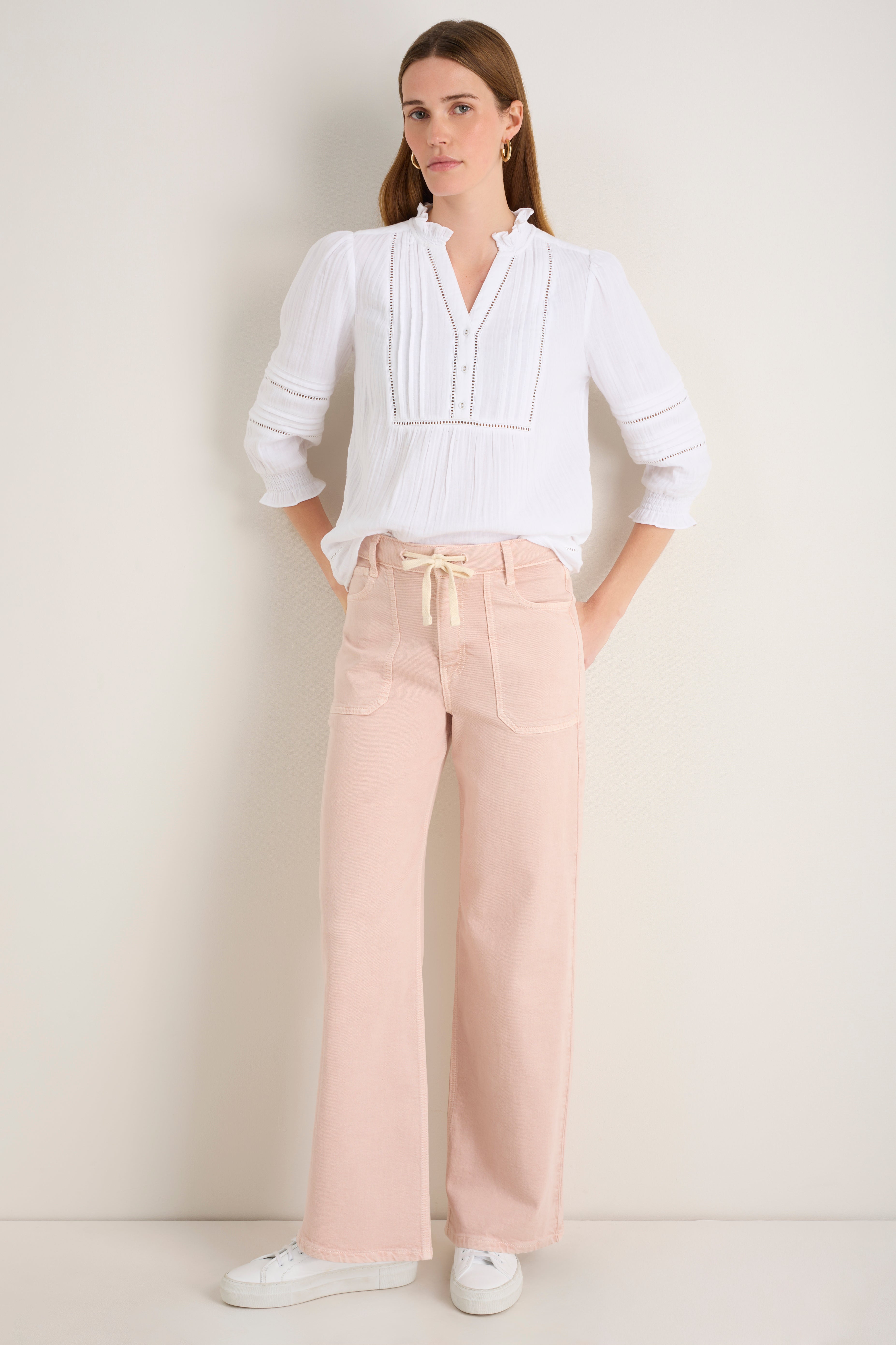 Tallulah Carpenter Tie Jean - Dusky Pink