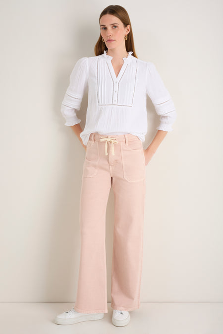 Tallulah Carpenter Tie Jean - Dusky Pink