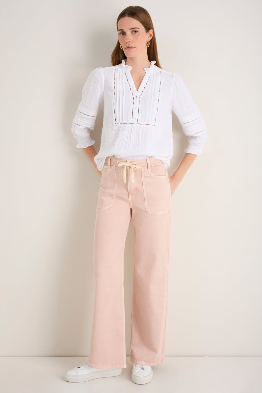 Tallulah Carpenter Tie Jean - Dusky Pink