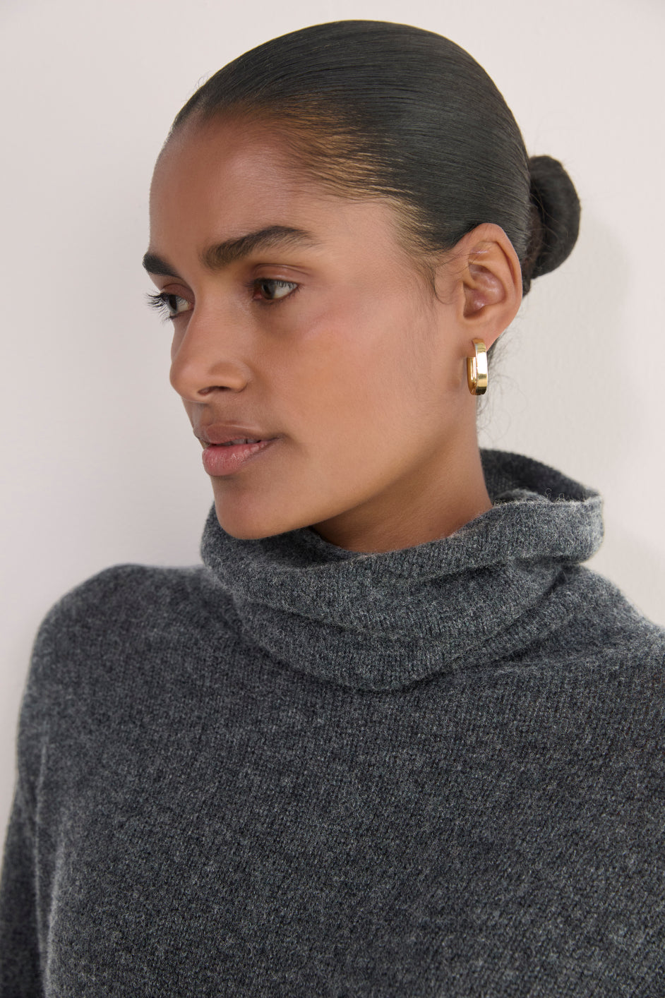 Thea Roll-Neck Jumper - Charcoal Grey