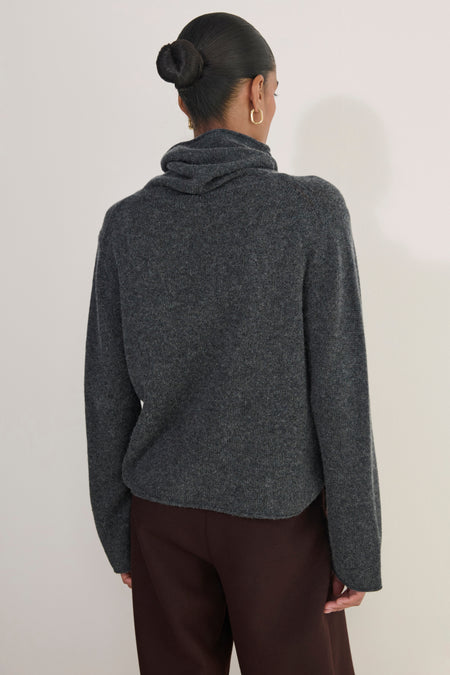 Thea Roll-Neck Jumper - Charcoal Grey