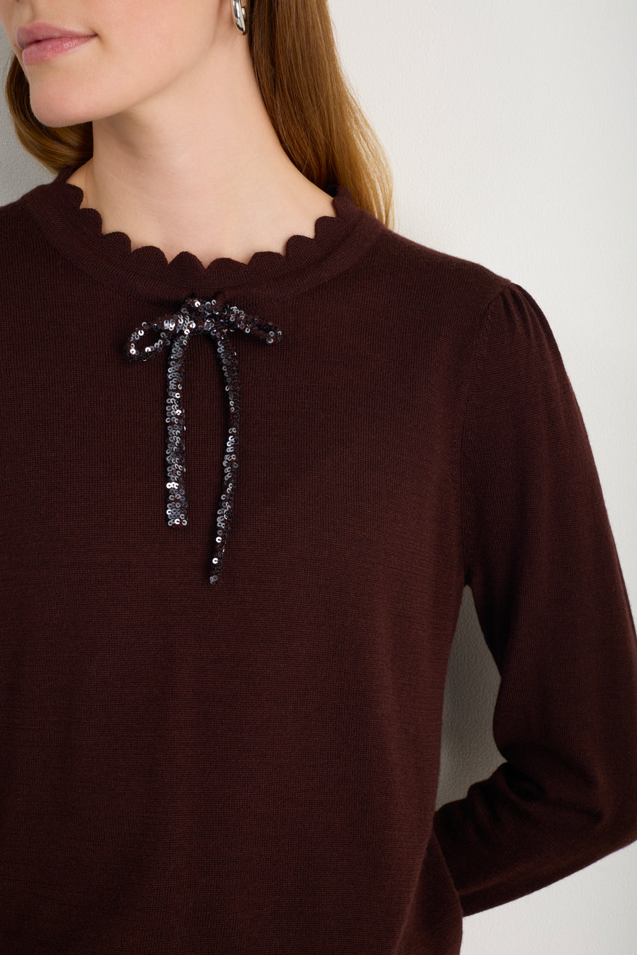 Tilda Fleurine Tie Jumper - Cocoa