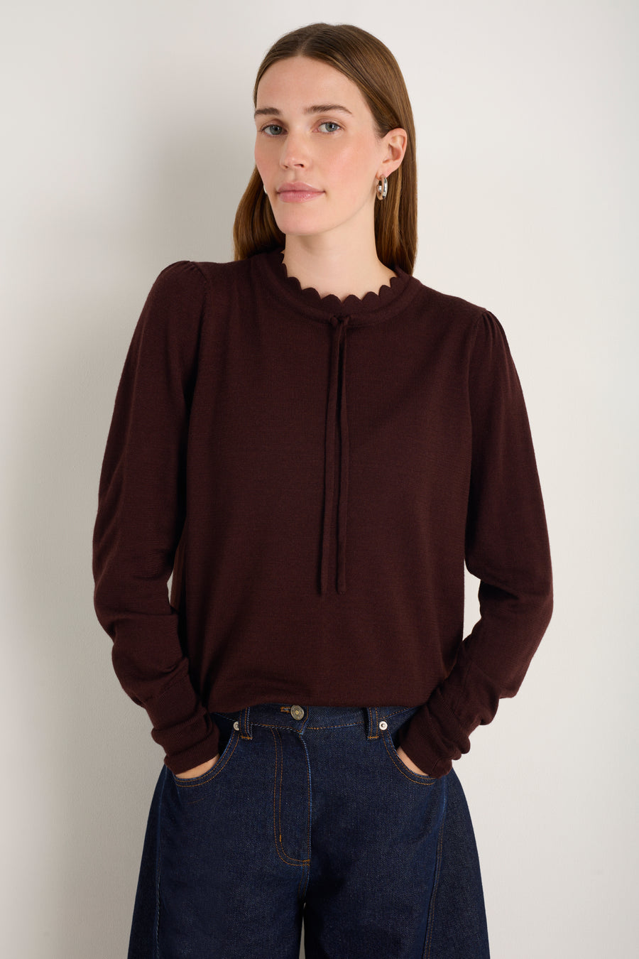 Tilda Fleurine Tie Jumper - Cocoa