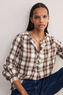 Tilly Blouse - Brown/Pink Check