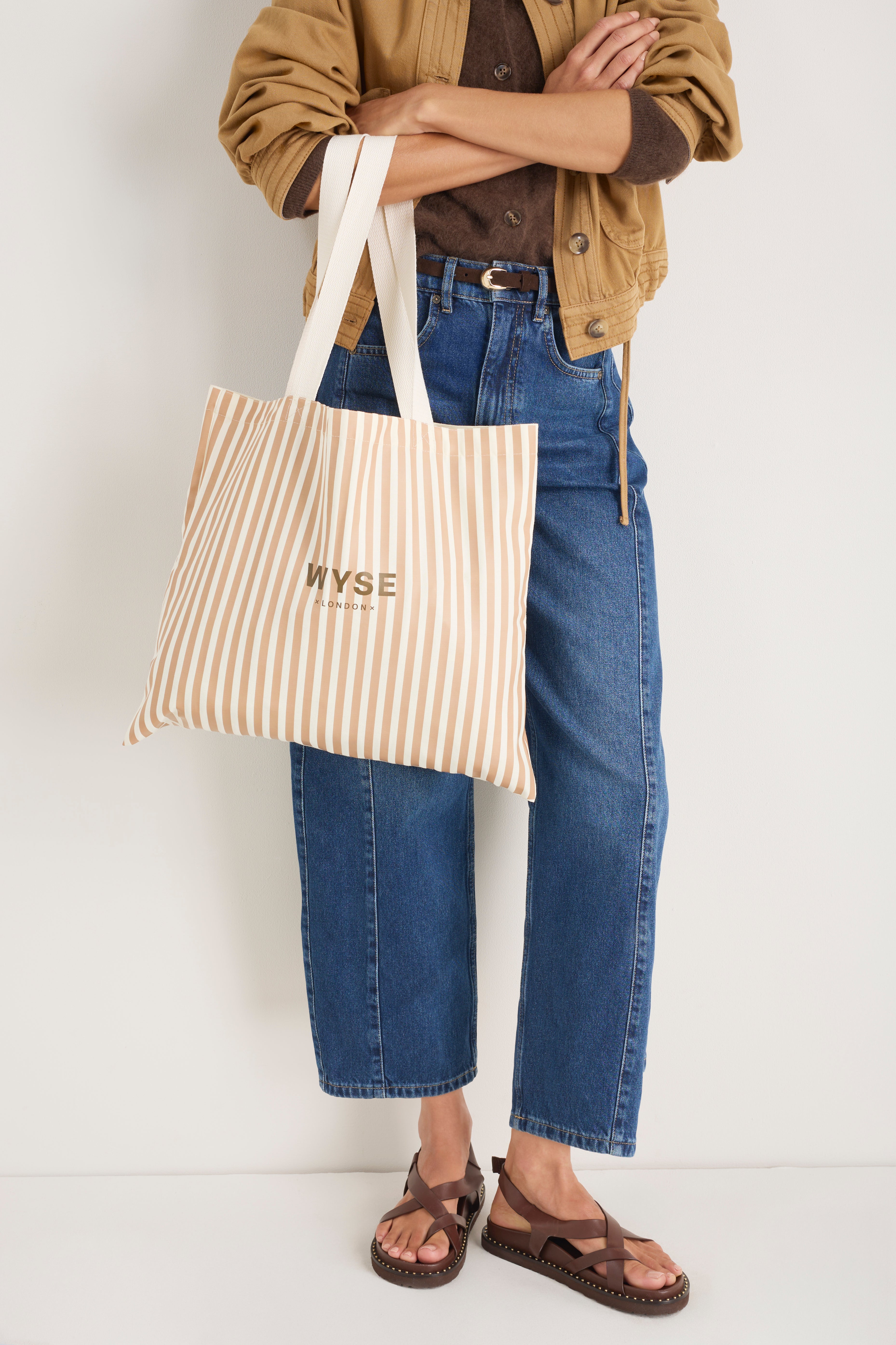 Tote Bag - Tan Stripe