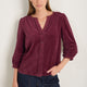Velma Velour Blouse - Deep Fig