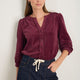 Velma Velour Blouse - Deep Fig