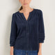 Velma Velour Blouse - Midnight