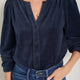 Velma Velour Blouse - Midnight