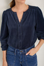 Velma Velour Blouse - Midnight