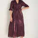 Vivien Silk Blend Dress - Deep Fig Lame