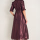 Vivien Silk Blend Dress - Deep Fig Lame