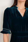 Vivien Silk Velvet Dress - Teal