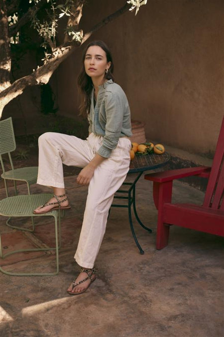 Sadie Barrel Leg Trouser - Ivory