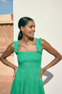 Bliss Dress - Jade Green Embroidered