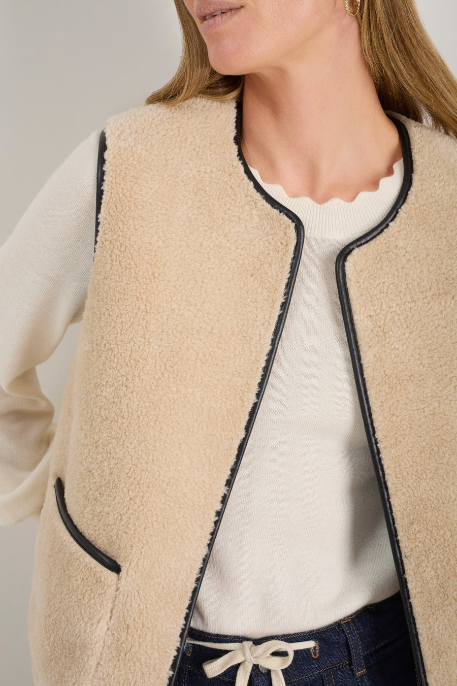 Willow Borg Gilet - Ecru