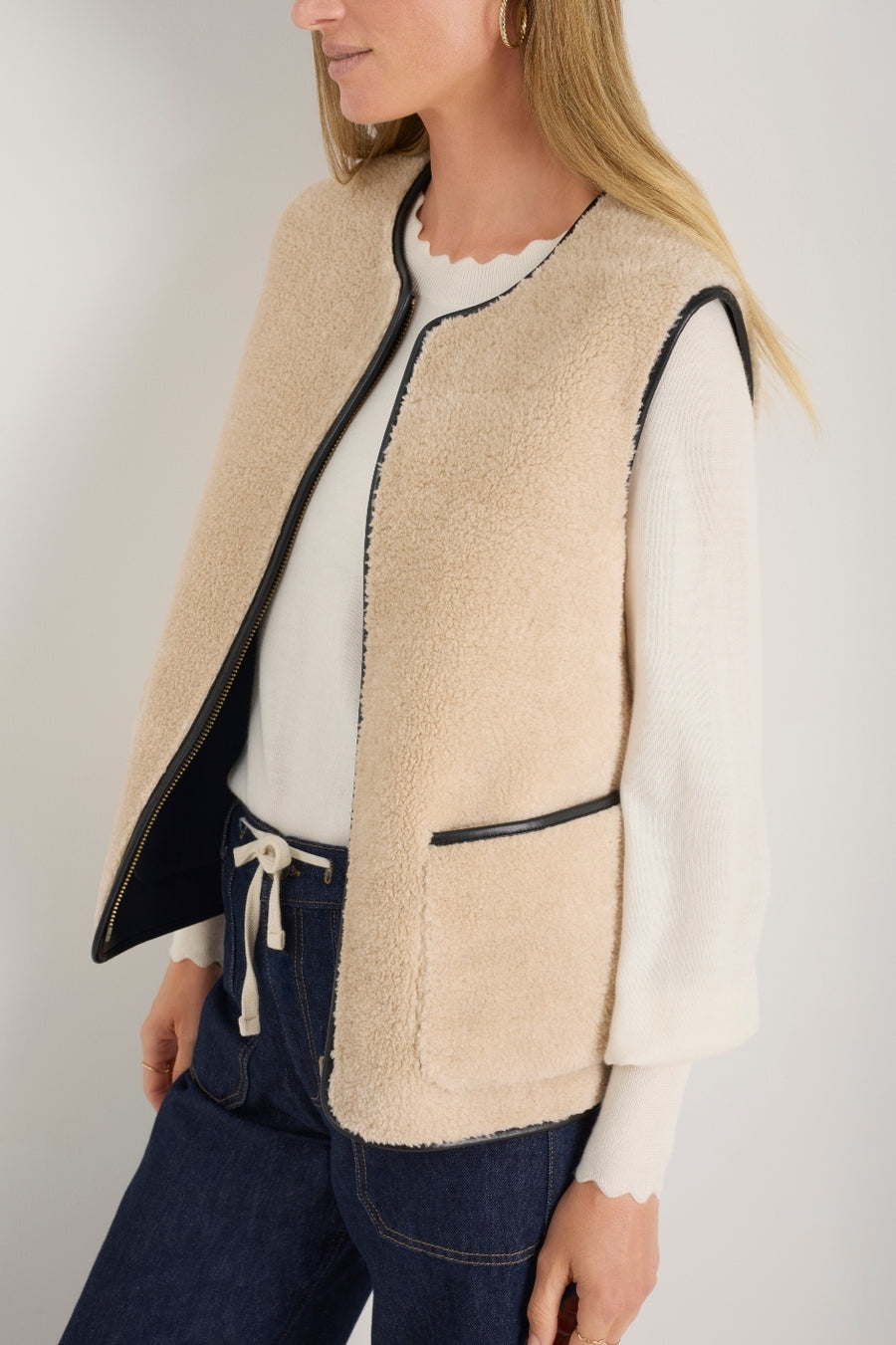 Willow Borg Gilet - Ecru