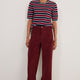 Willow Wide Flare Cord Trouser - Berry