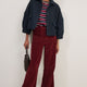 Willow Wide Flare Cord Trouser - Berry