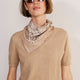 Fleurine V-Neck Short Sleeve Scallop Jumper - Camel