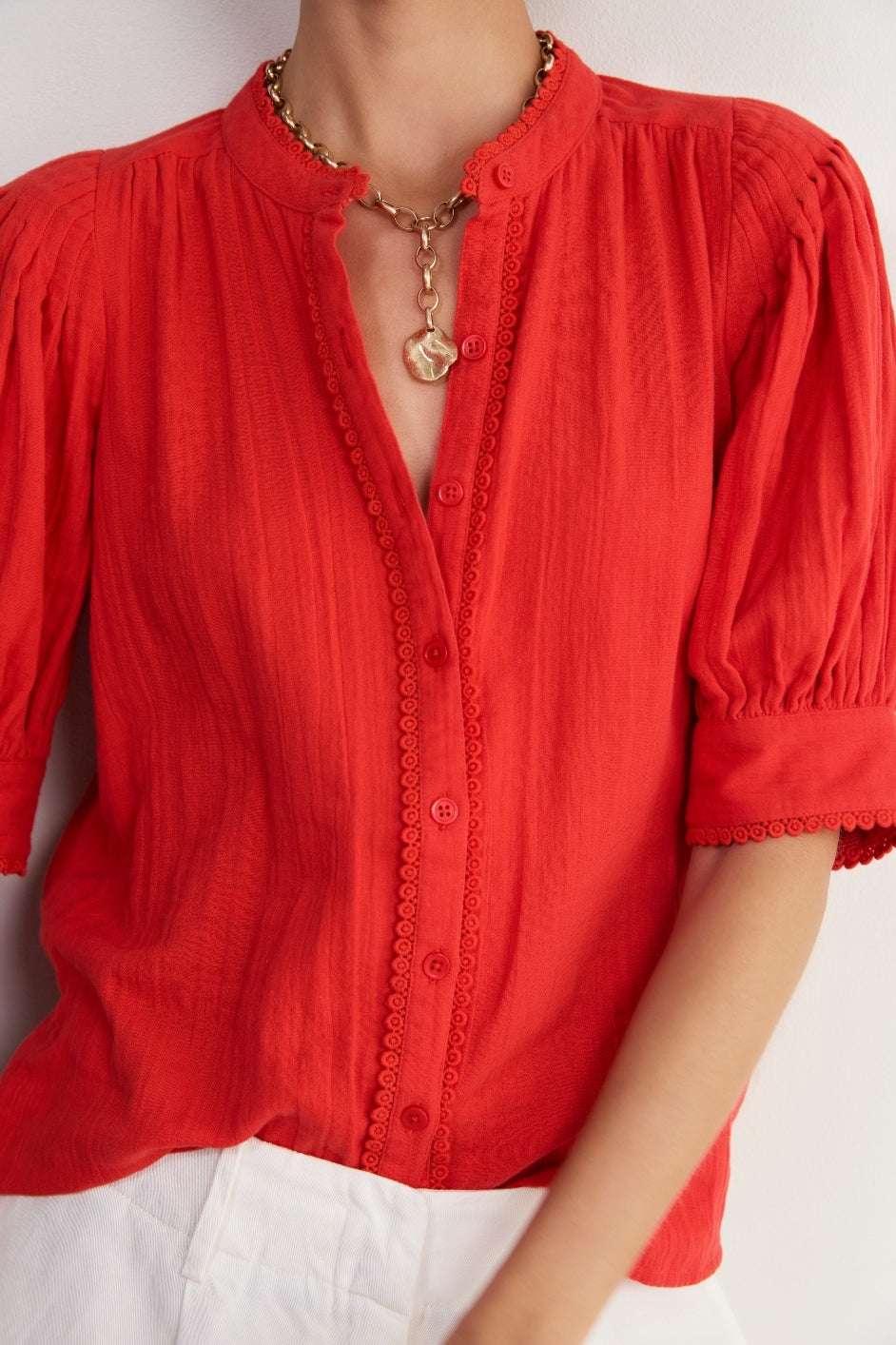 Fiona Blouse - Coral